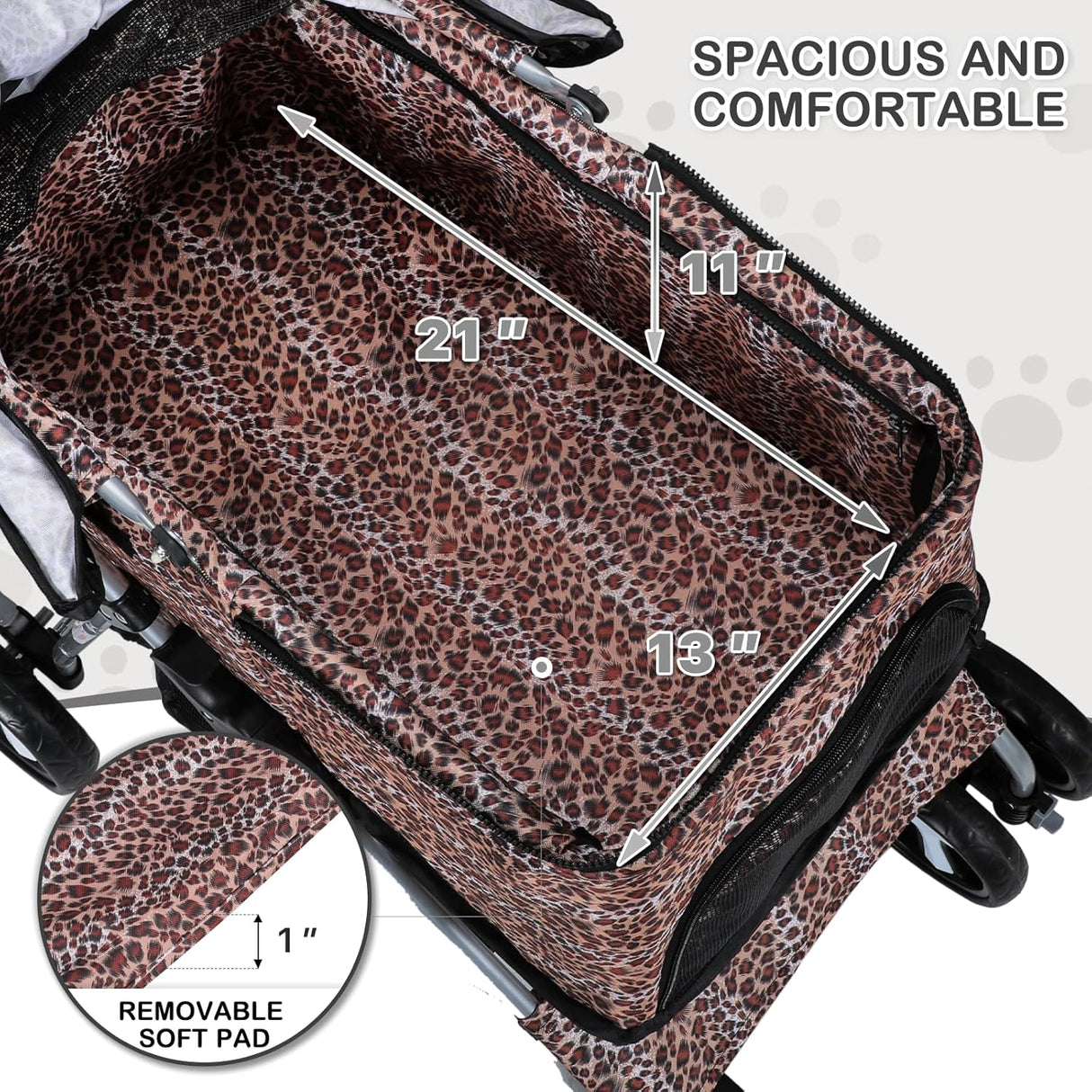 Carro de Mascotas MoNiBloom 3 en 1 Plegable con Transportín