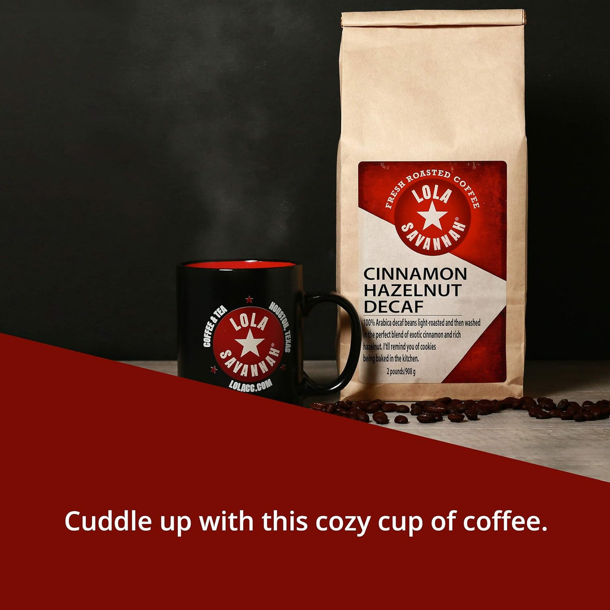 Café en grano descafeinado Lola Savannah, avellana y canela 2lb