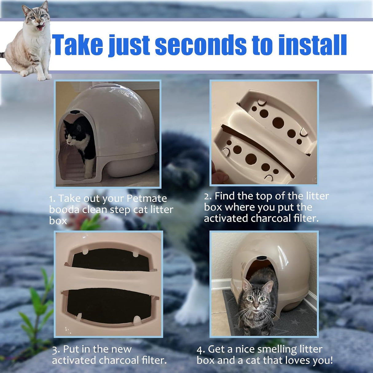 Filtros de Carbón Activado para Arenero Booda Clean Step