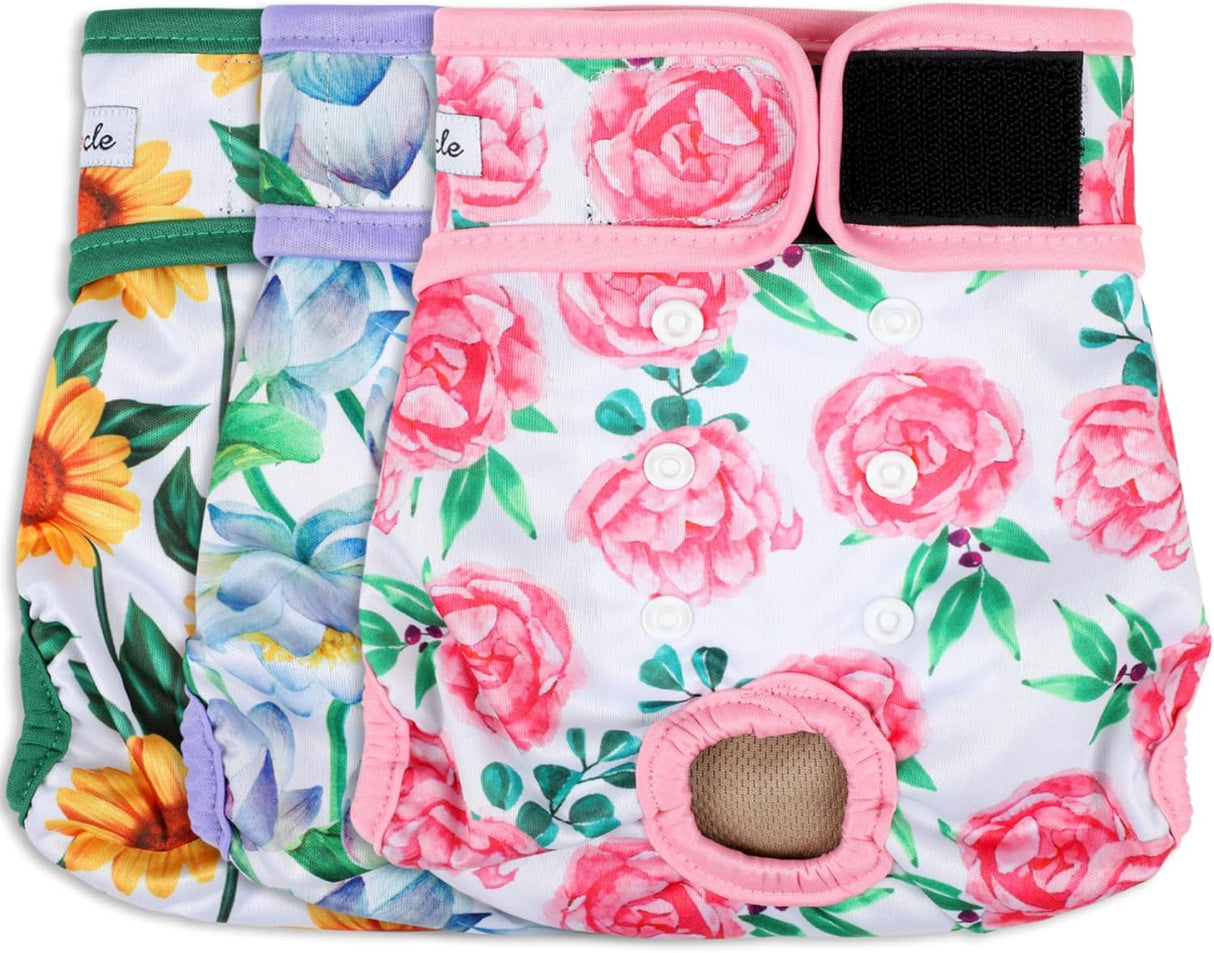 Grecle Pañales reutilizables de alta calidad para perras en celo, girasol, S