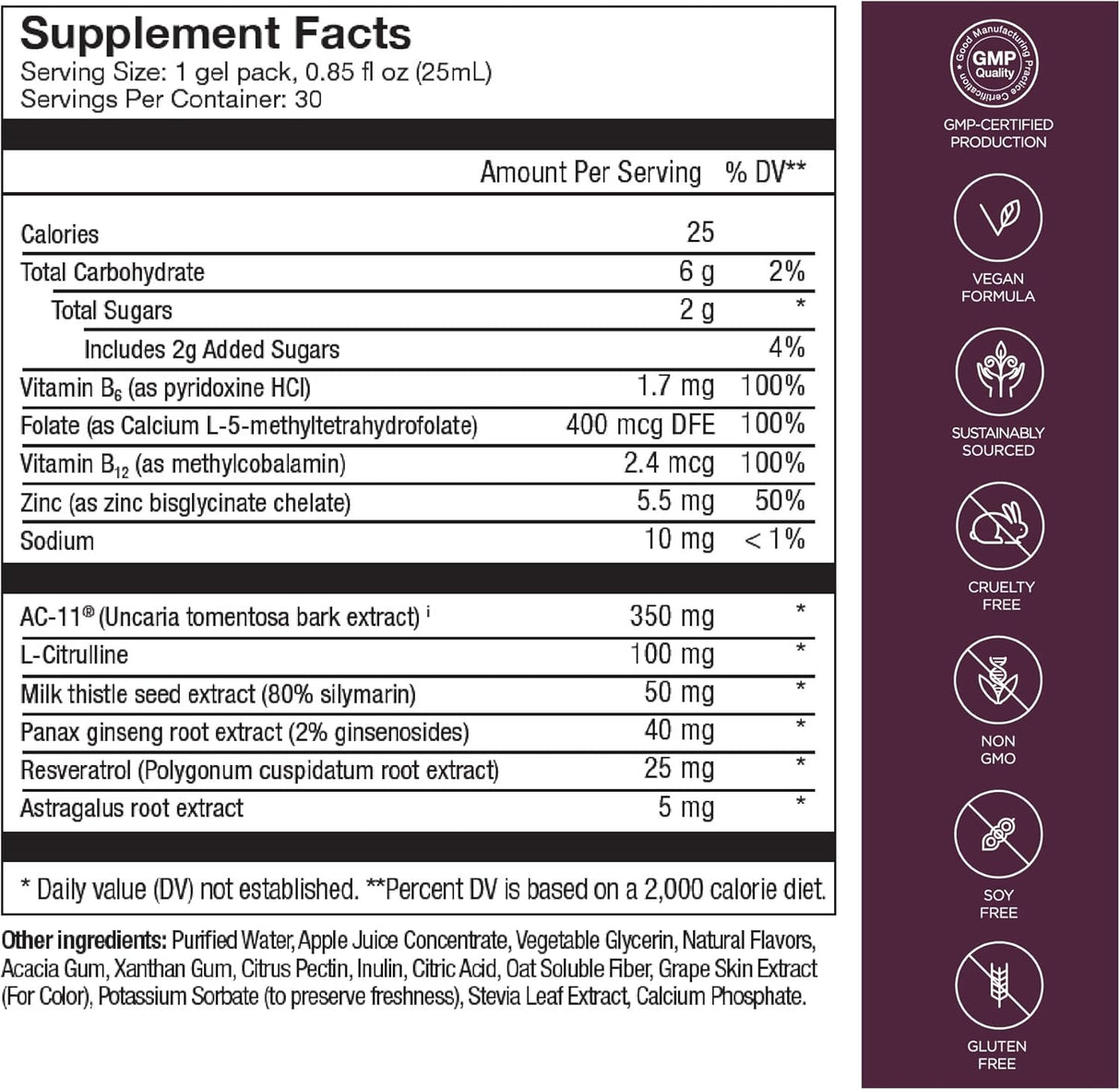 Suplemento antienvejecimiento reparación de ADN d 30 und