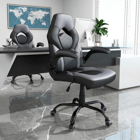 Silla Gaming ergonómica de cuero, Negro QSCH Wonder Comfort