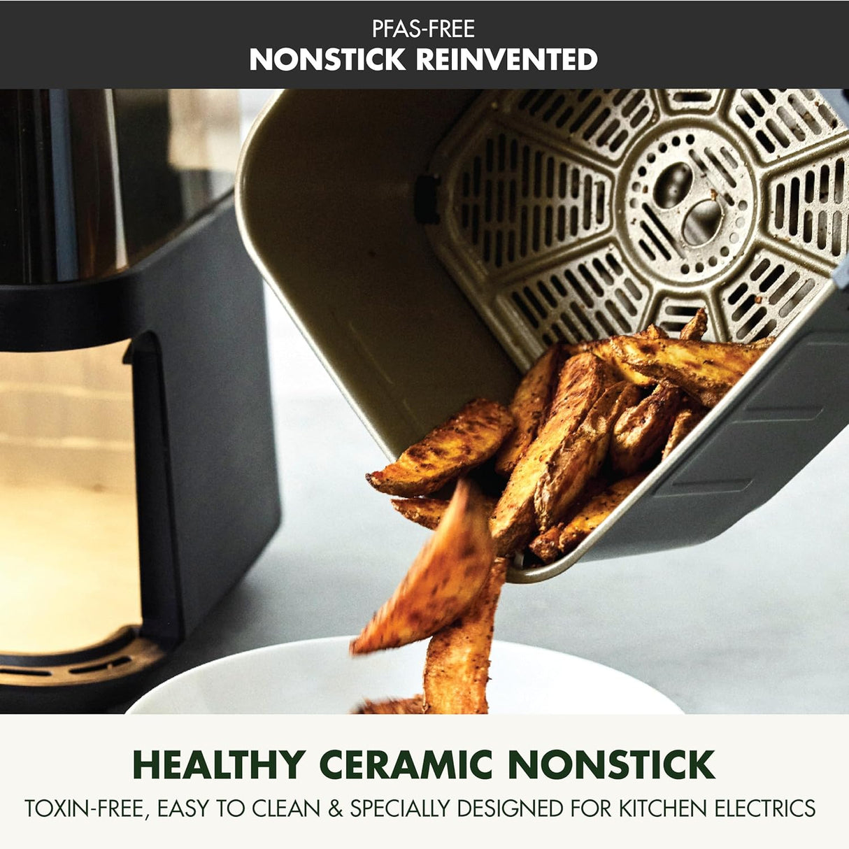 Freidora de aire 7QT GreenPan, Ventana clara, 13 programas