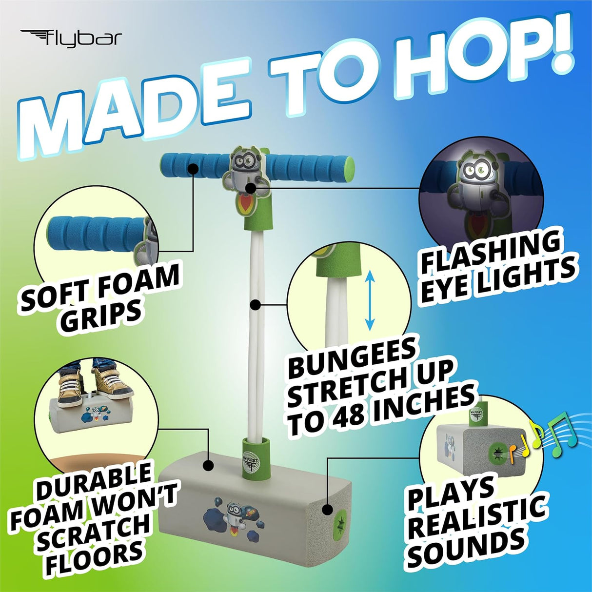 Pogo Jumper para Niños Flybar, Espuma, Seguro y Divertido