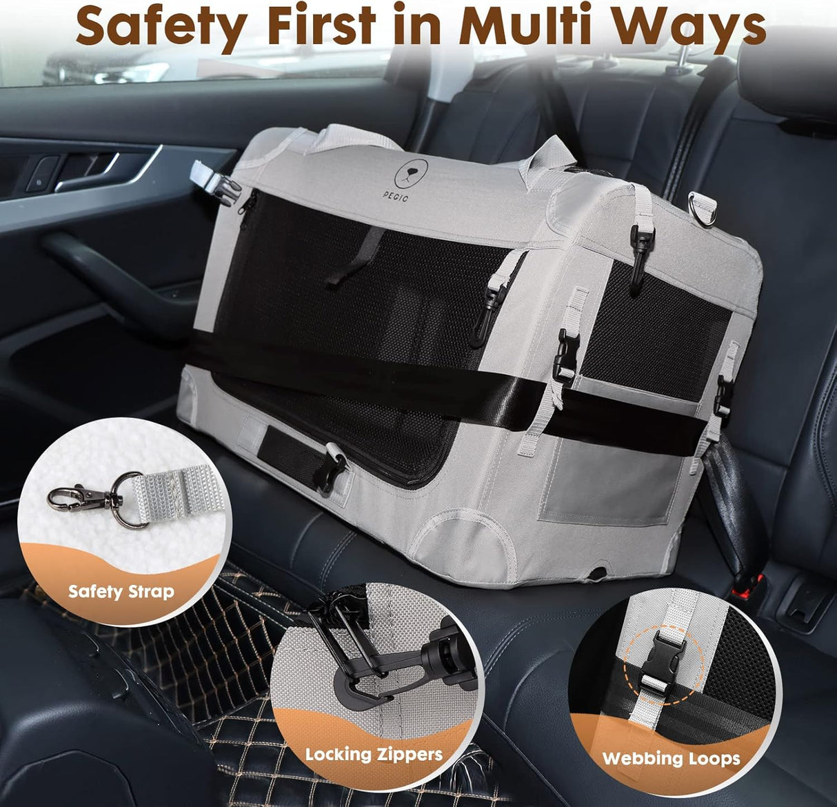 Transportadora Grande para 2 Gatos, Marca XYZ, 24x16x16