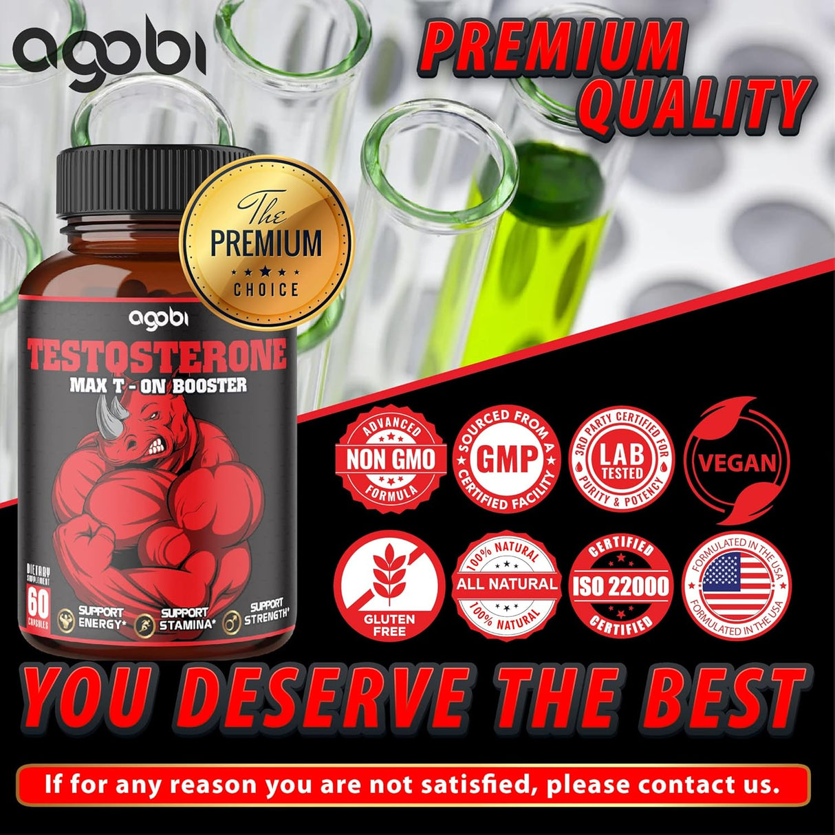 2 paquetes de 60 cápsulas 14000 mg de refuerzo testosterona