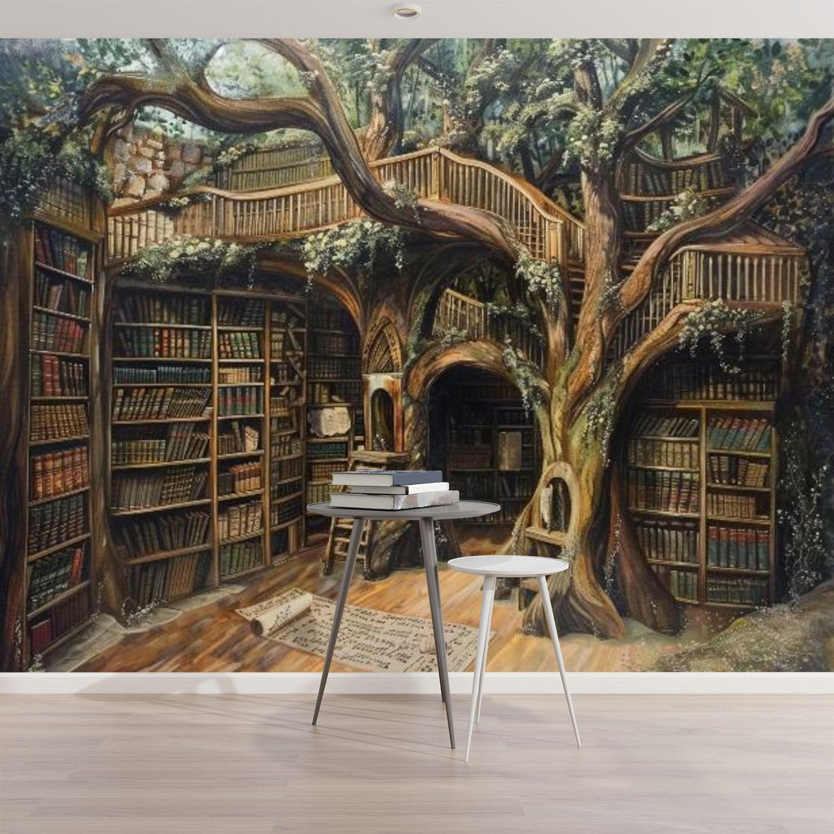 Mural 3D de Libros Medievales, Peel and Stick, 100x144 pulgadas