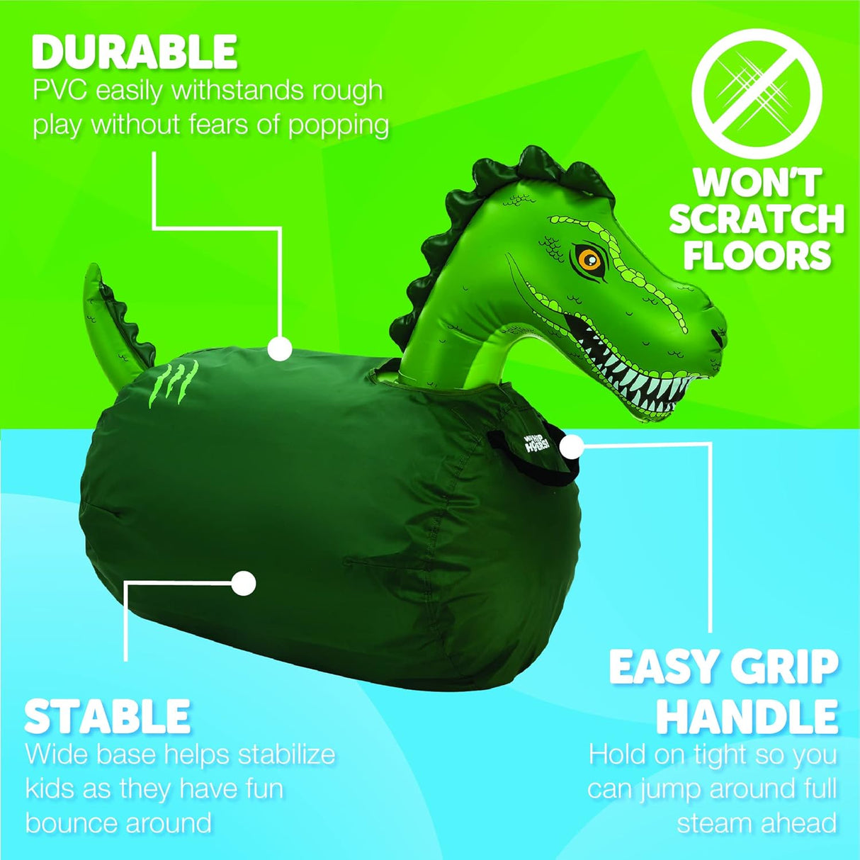 WADDLE Hip Hoppers Inflable Bouncer para Niños, Soporta 250 lbs