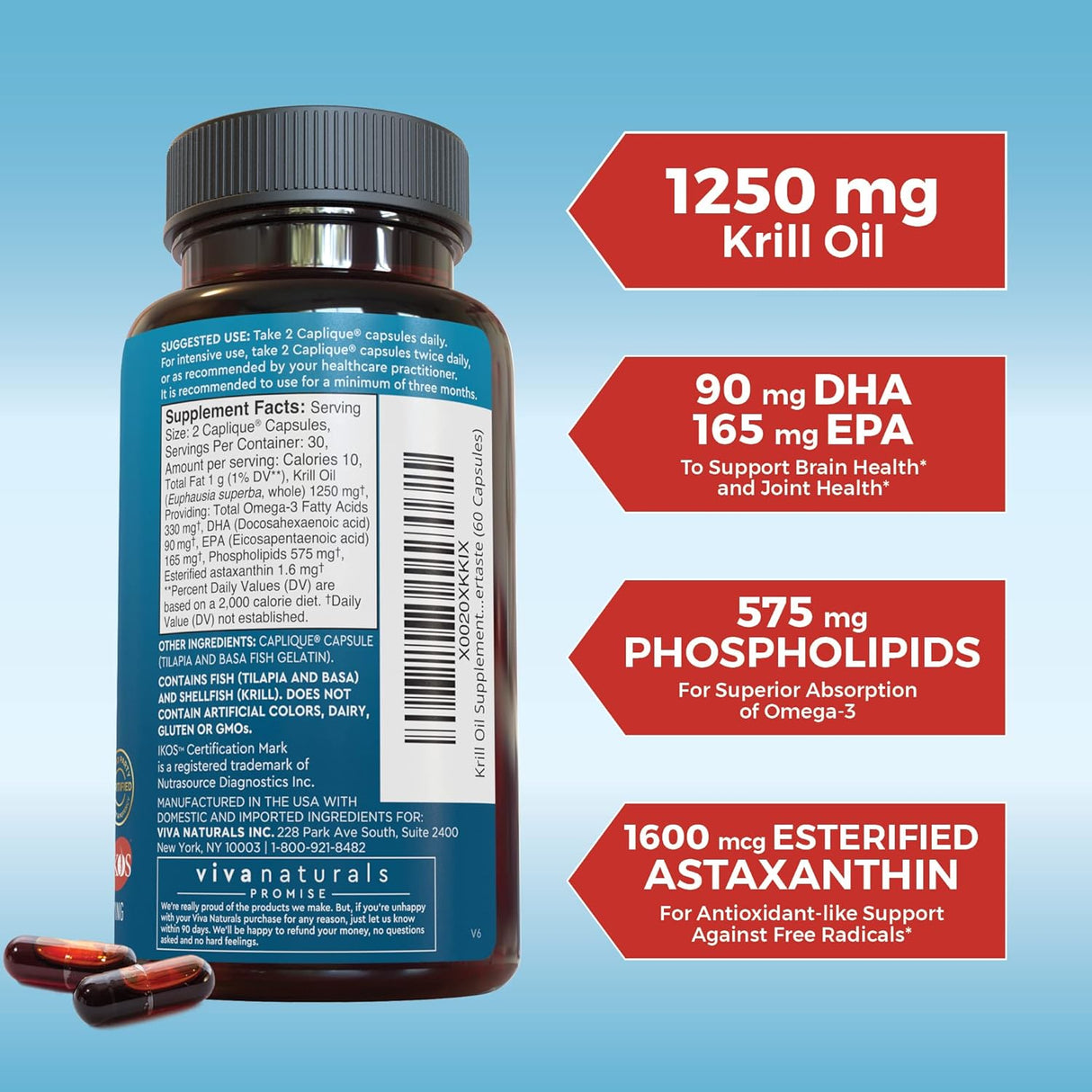 Suplemento aceite de krill del antártico 100 puro 60 cáp