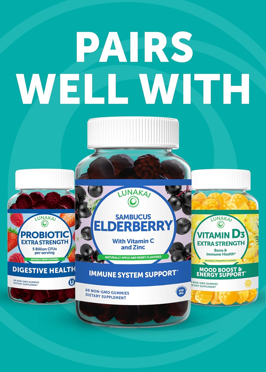 Lunakai vitaminas para dormir Gomitas en dosis bajas de 1 mg