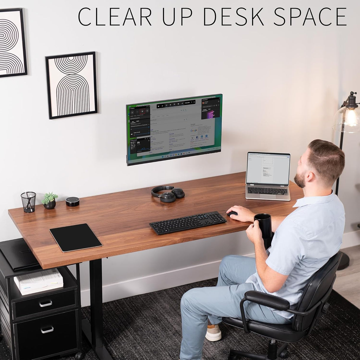 Soporte de Pared Ajustable VIVO, Articulado, 17-27, MOUNT-V001A