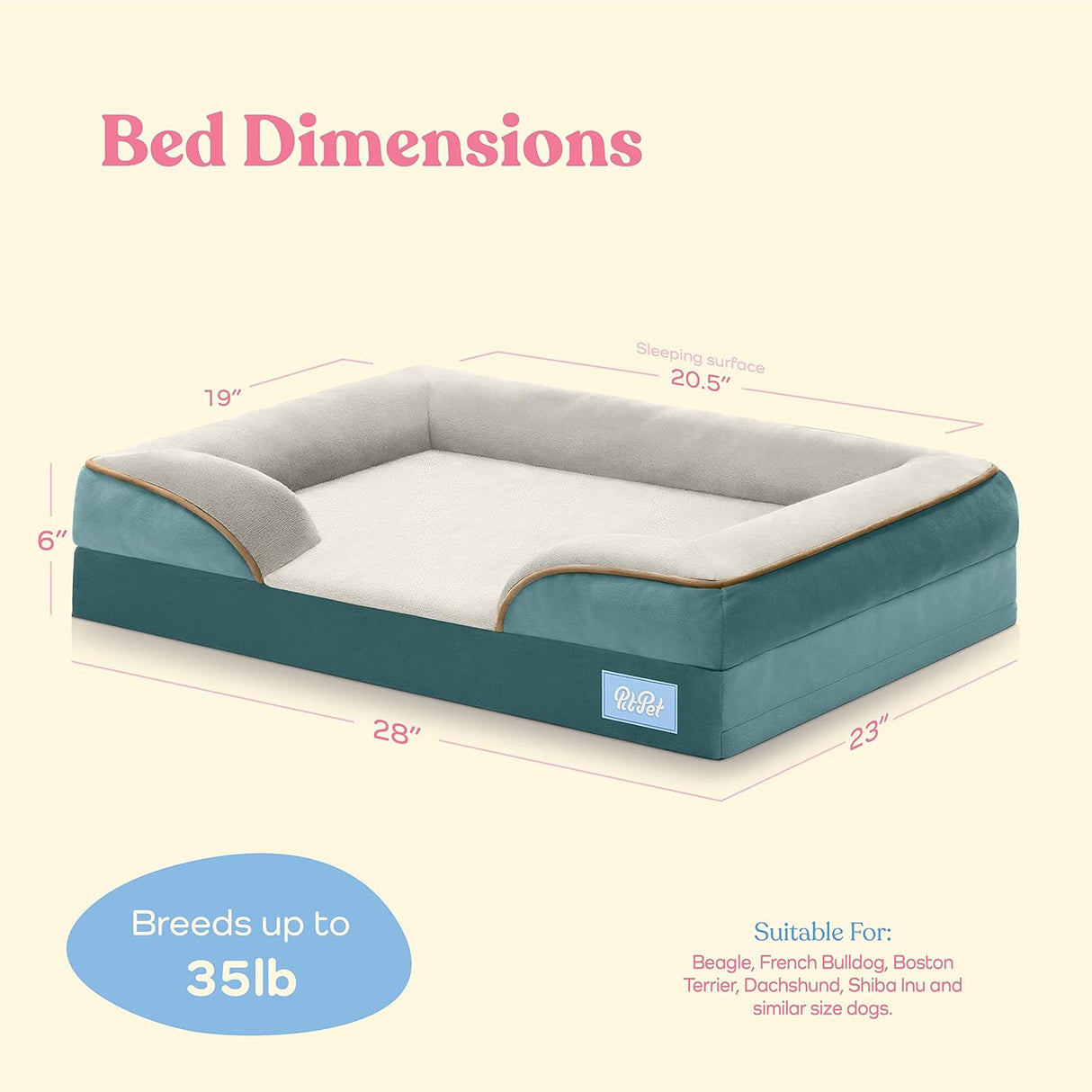 Cama ortopédica para perros - Ultra cómoda, impermeable, modelo X.