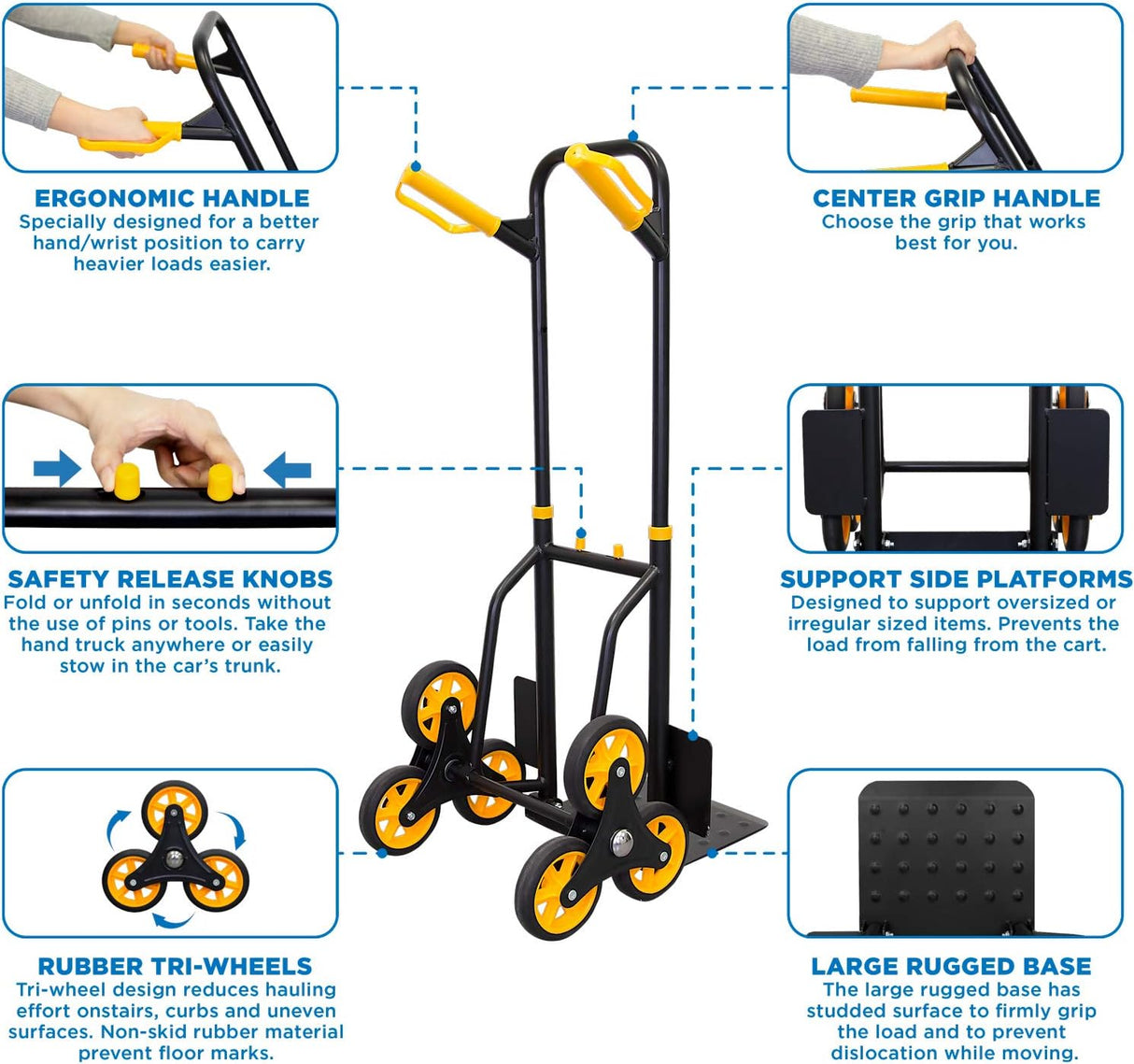 Carretilla Escaladora Mount-It! 330 lb Capacidad, Plegable
