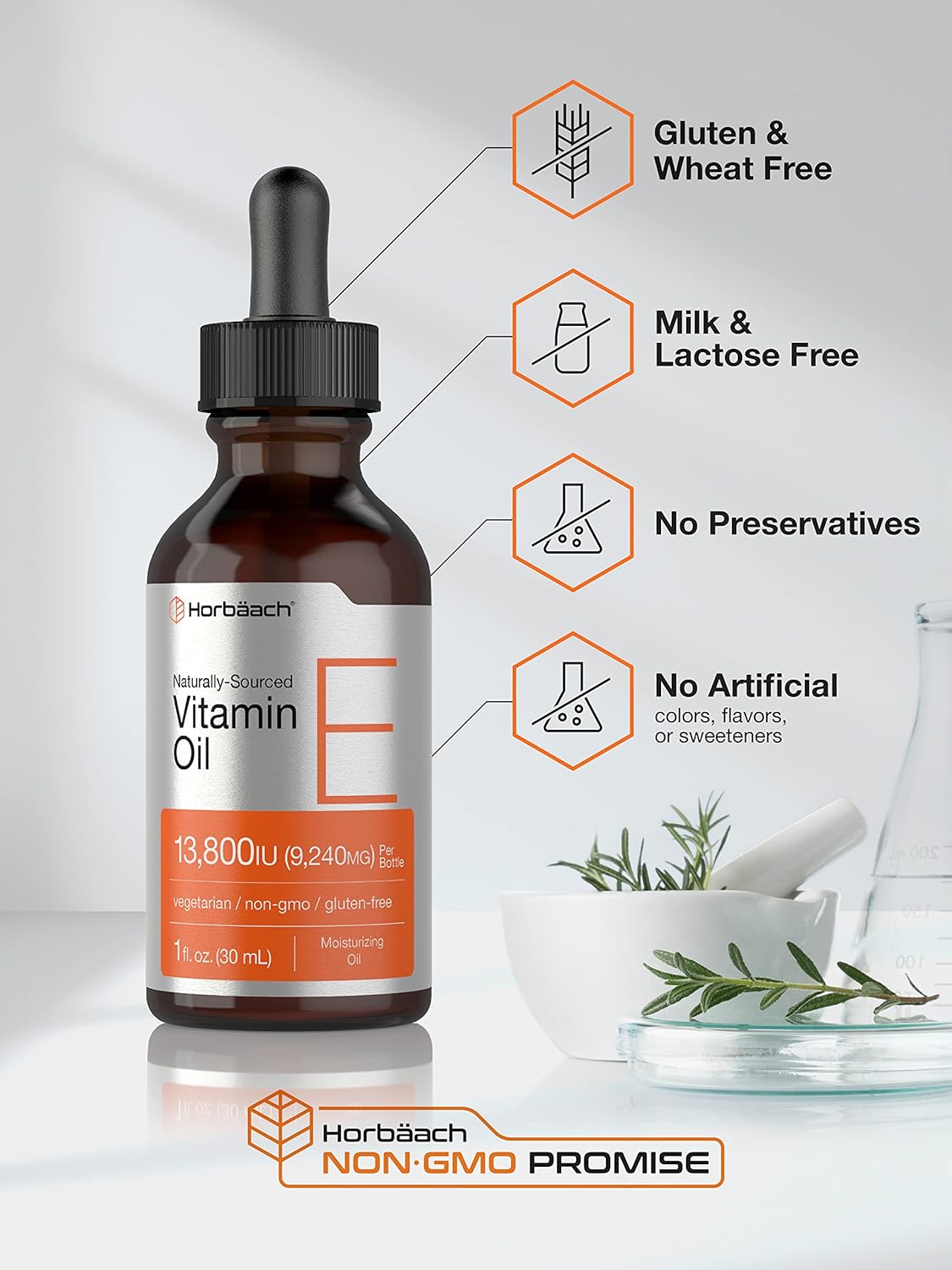 Aceite de Vitamina E | 13,800UI | Vegetariano, Sin Gluten