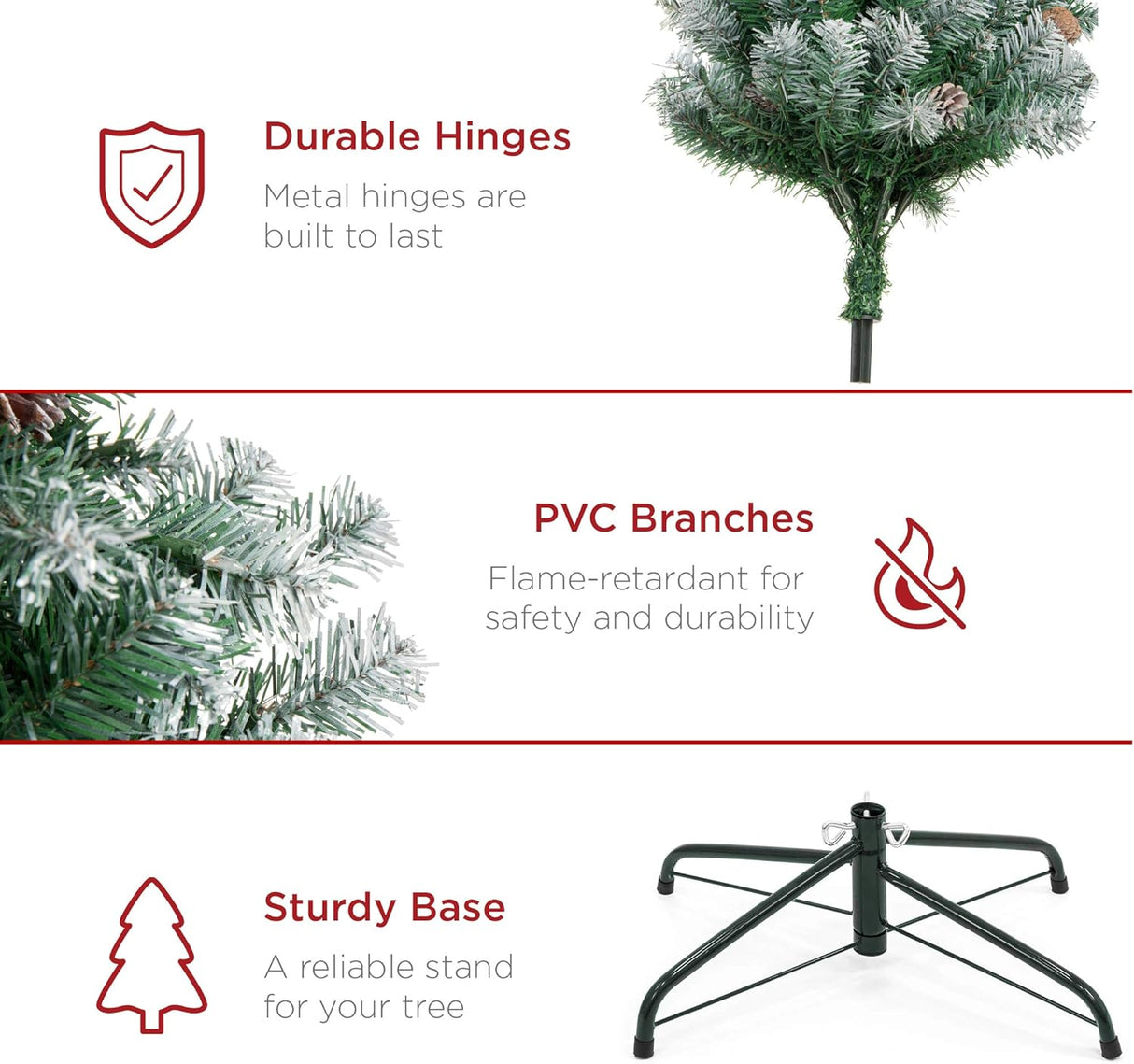 Árbol de Navidad 6ft Best Choice Products, 1000 puntas PVC