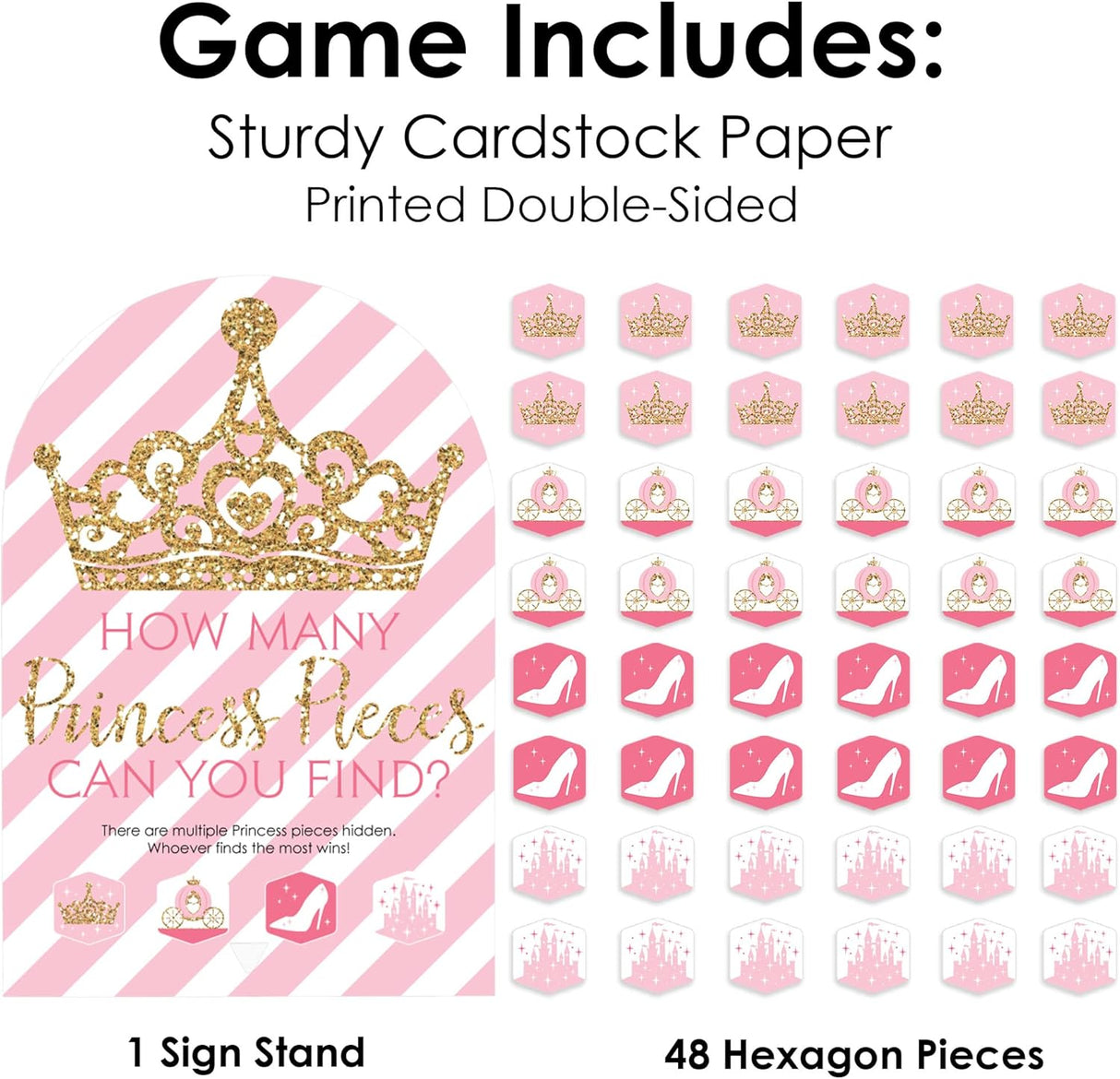 Caza Tesoros Princesa - Big Dot of Happiness, 48 Piezas, Juego