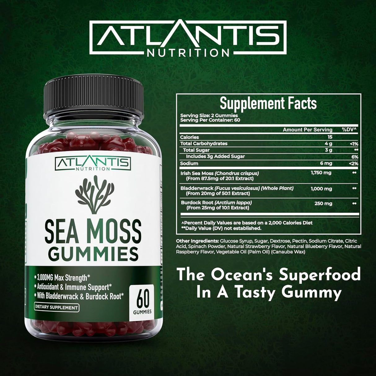Suplemento musgo marino irlandés 3000 mg Atlantis Nutrition