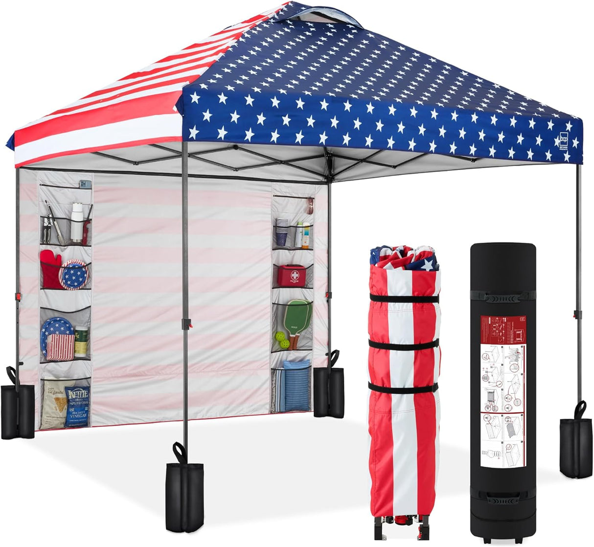 Carpa Plegable 10x10ft con Paredes Americanas y Bolsas