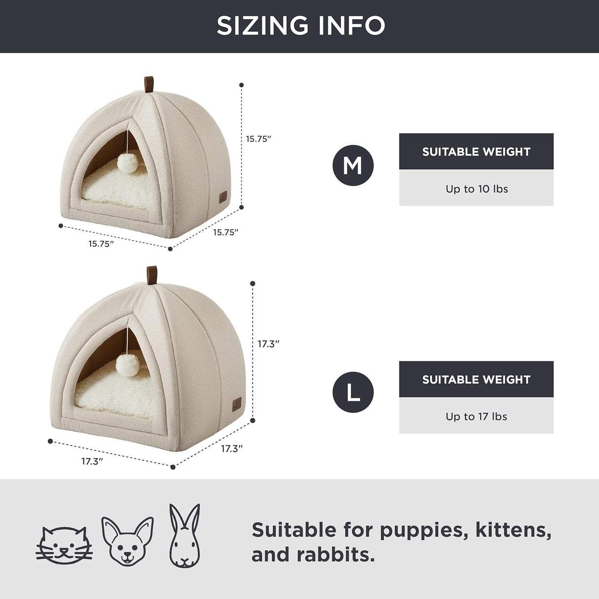 Cueva para Gatos Bedsure - 2 en 1, Suave y Plegable, 16