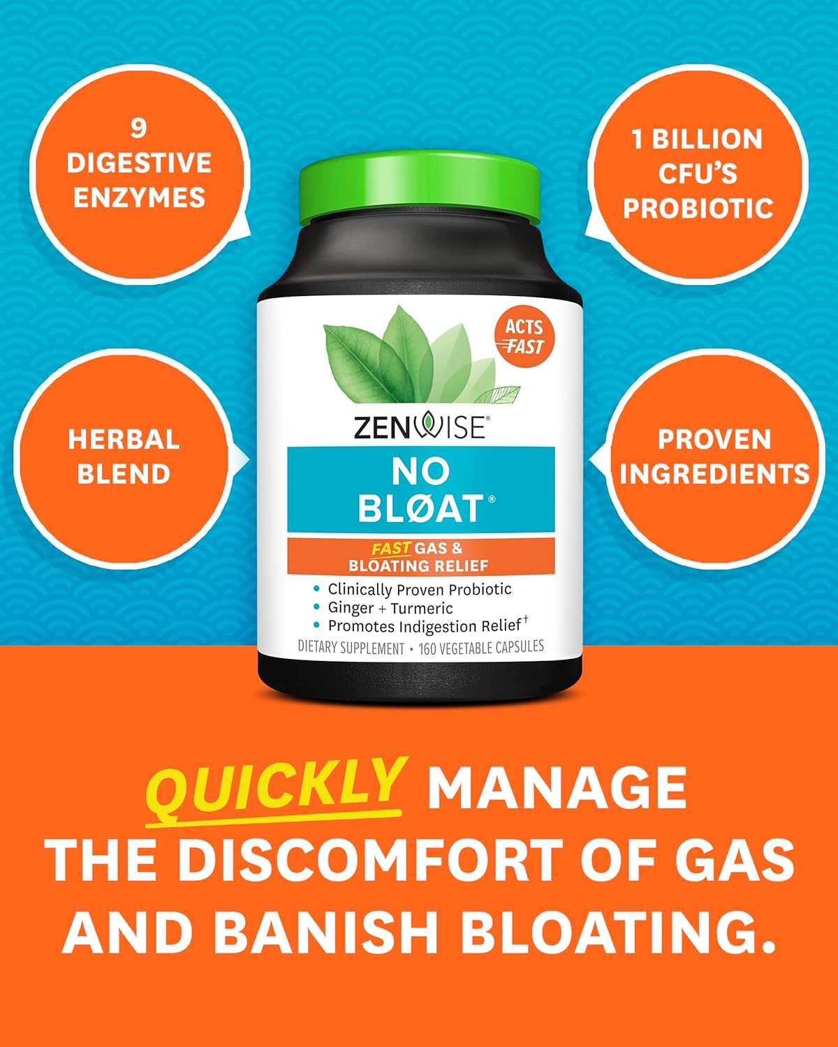 Suplemento Probióticos enzimas digestivas para la hinchazón