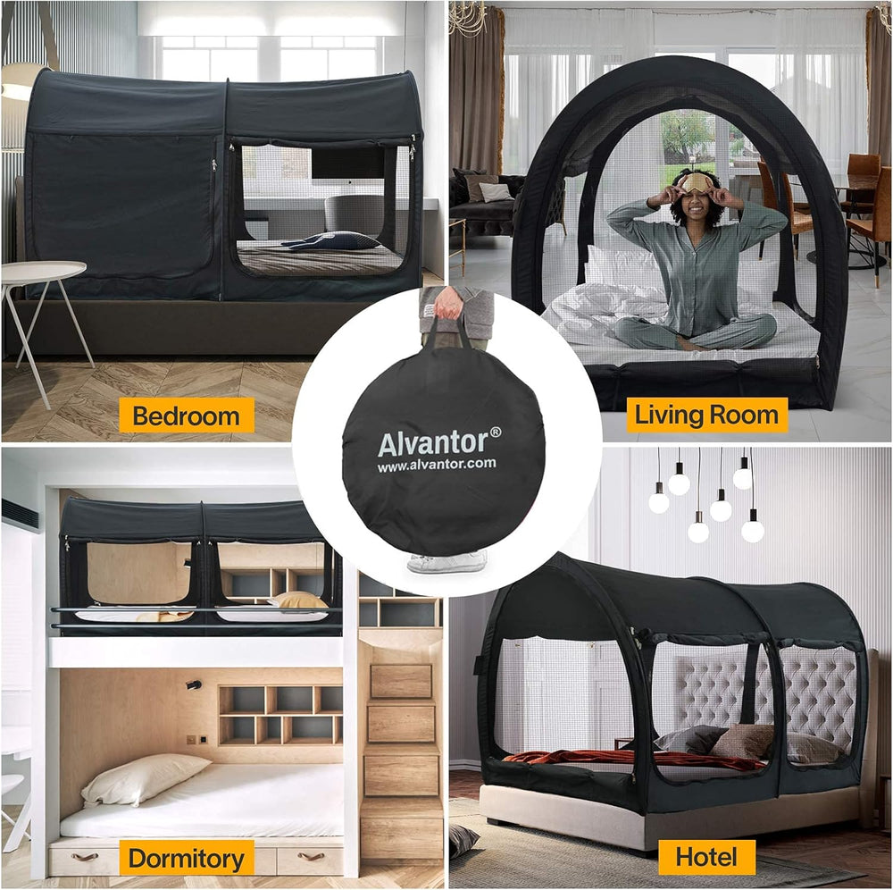 Tiendas de campaña cama con dosel 2 en 1 tamaño individual