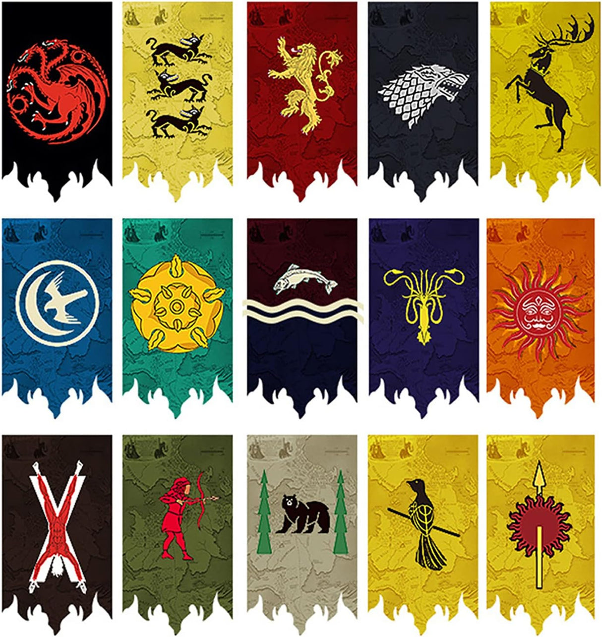 Decoraciones cumpleaños GoT Bandera Tully 100X65CM