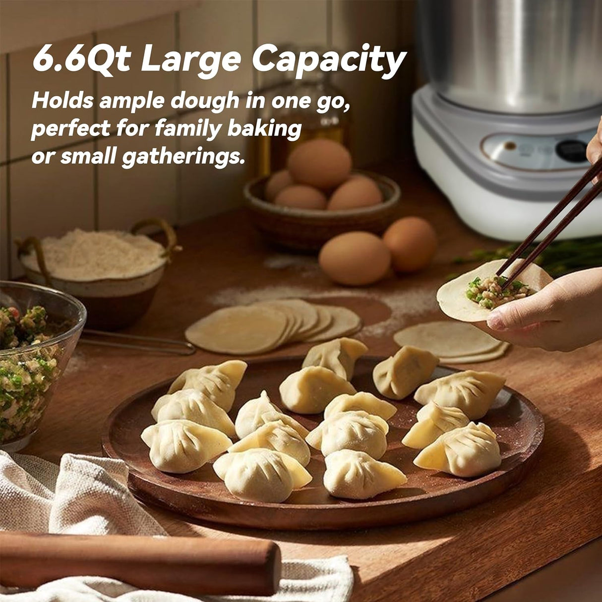 Amasadora con fermentación, 6.6Qt, acero, panel táctil