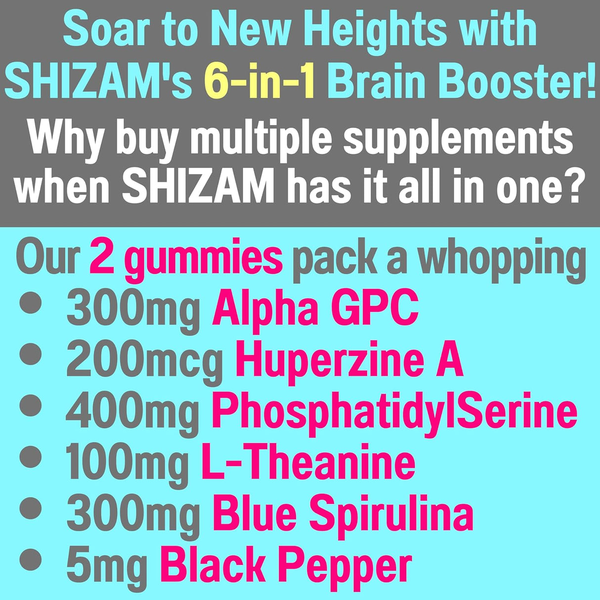 Gominolas de Alpha GPC Huperzine A PhosphatidylSerine L-Theanine