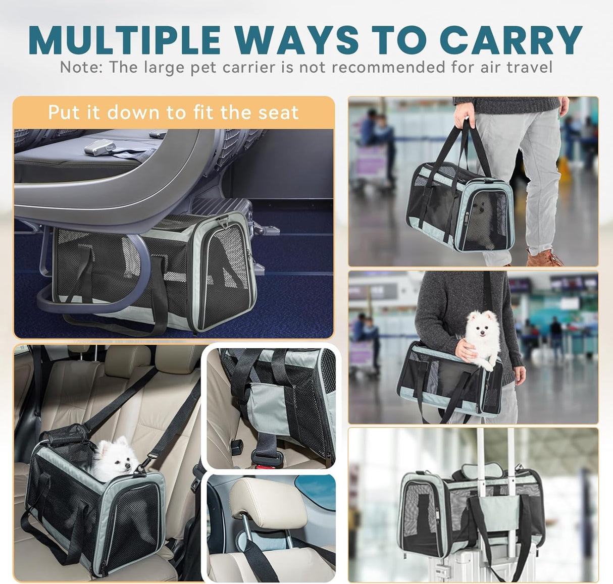 Transportador de perros gran capacidad ligero para viajes