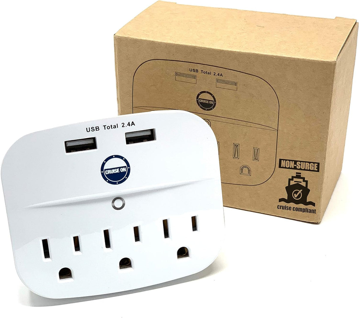 Regleta de alimentación de crucero sin protector de sobretensiones con salidas USB, aprobada por el barco (sin protección contra sobretensiones), esenciales para crucero en 2023, 2024 y 2025