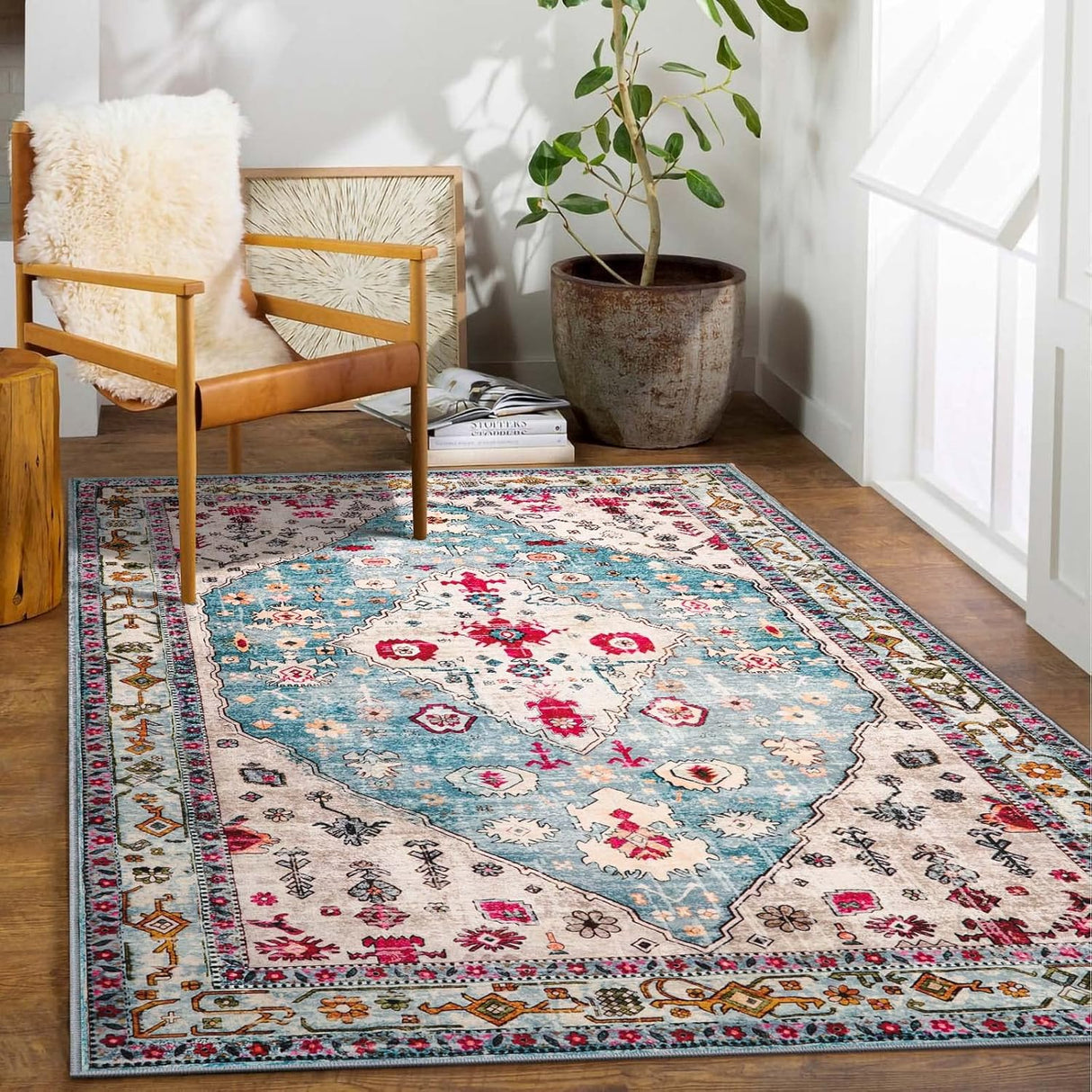 Tapete decorativo tribal bohemia lavable para sala de estar