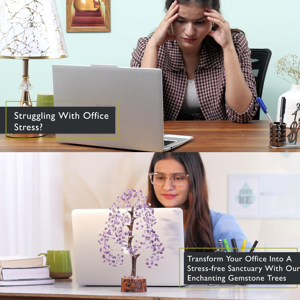 Árbol de cristales de amatista, árbol de los chakras