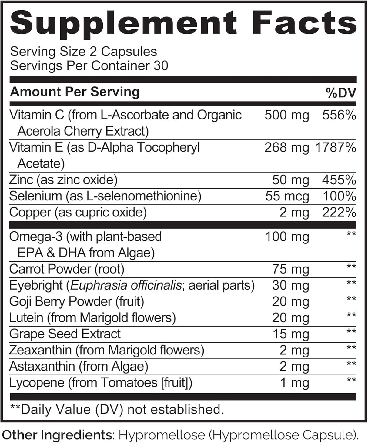 Suplementos Alimenticios Vitaminas para los ojos
