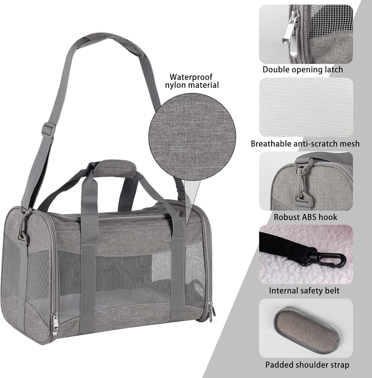 Transportín para Gatos - Aprobado por Aerolíneas, Portable 17*11*11