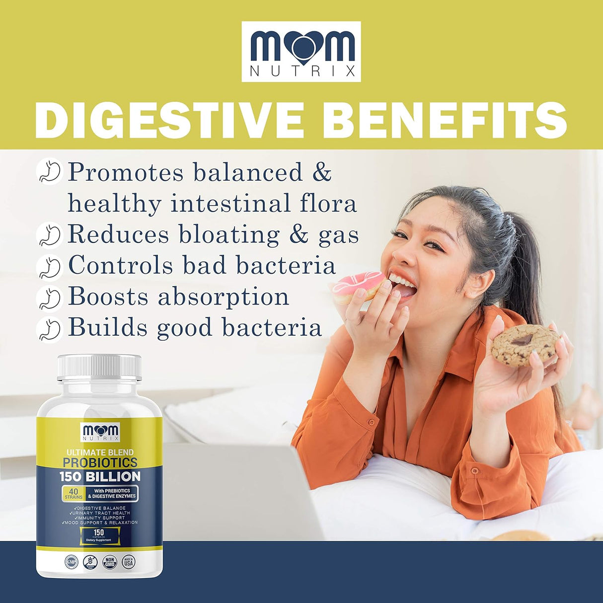 Suplemento Probióticos 150 mil millones de CFU 150 cápsula