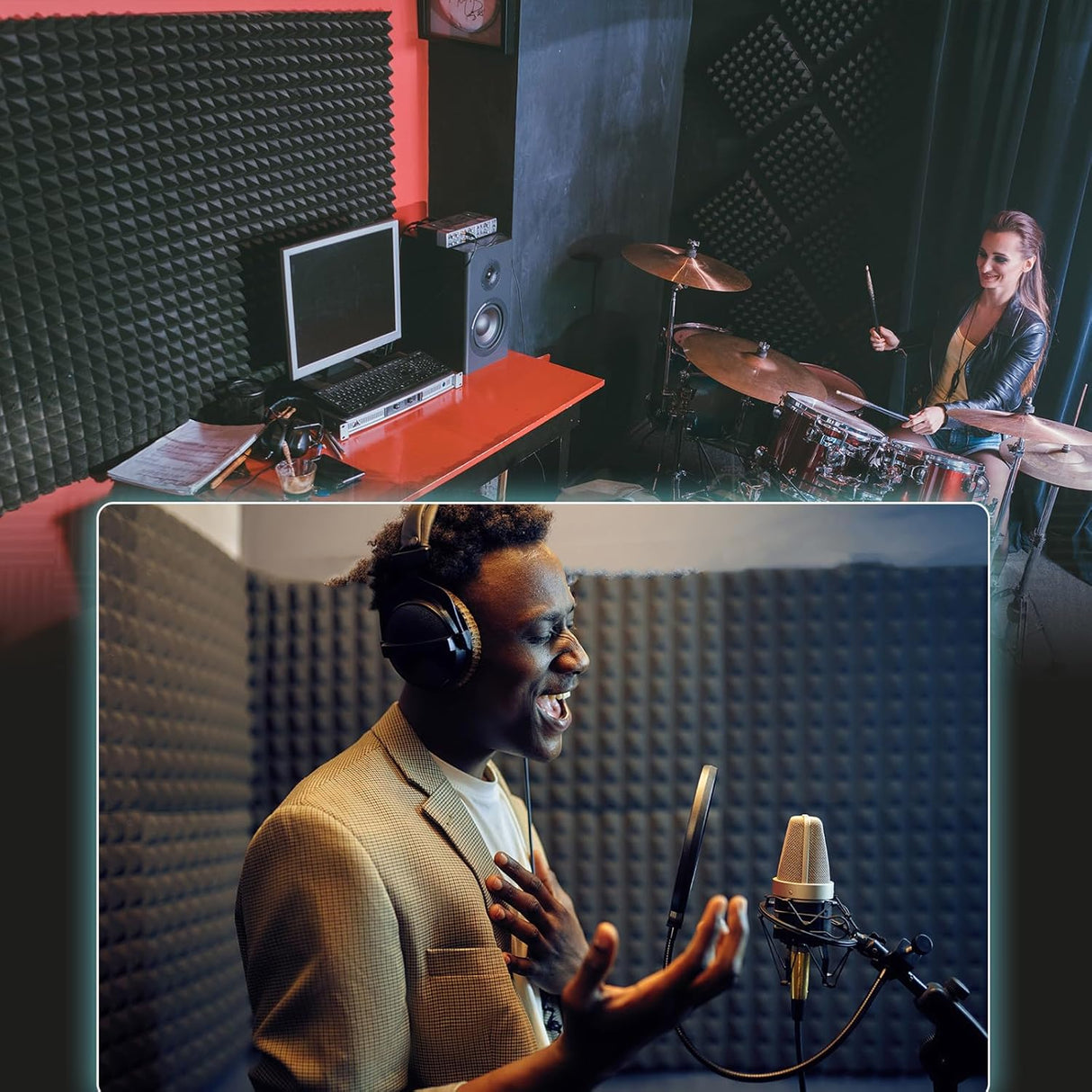 Paneles acústicos JBER 24Pack, 2 x 12, autoadhesivos