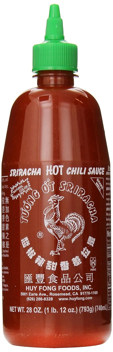 Huy Fong Salsa Chili Sriracha caliente, 28 onzas, paquete de 6