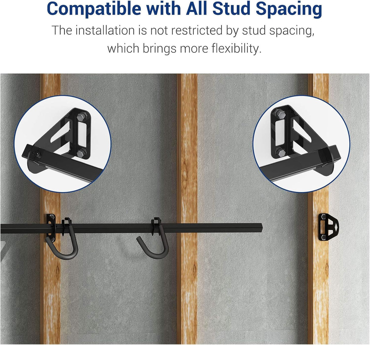 Soporte de pared resistente para 6 bicicletas, hasta 300 lb