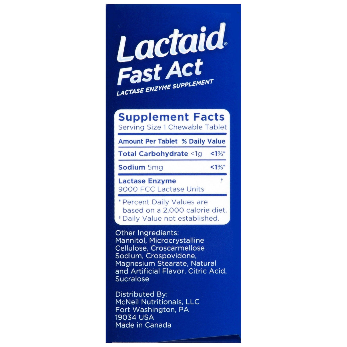 Lactaid Fast Act Alivio de intolerancia a la lactosa