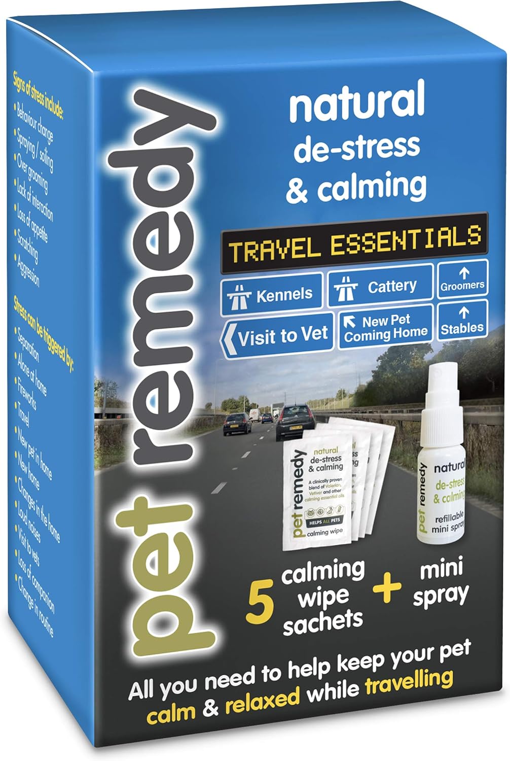 Kit de viaje natural para el estrés para gatos Pet Remedy