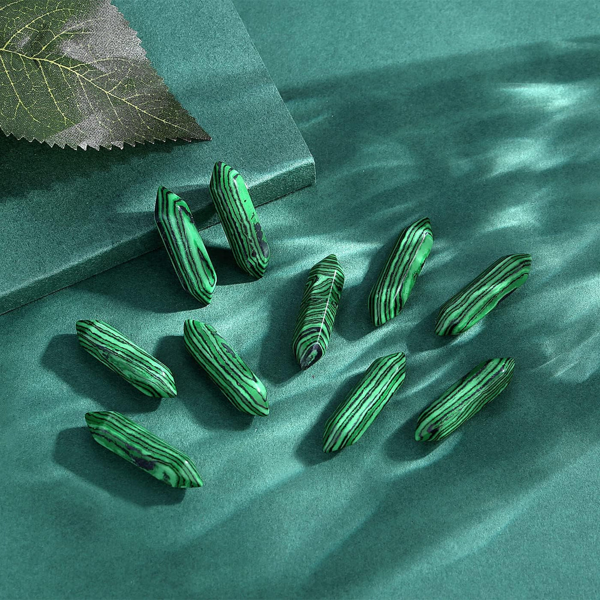 Varitas de Cristales de Malaquita para Sanación y Meditación