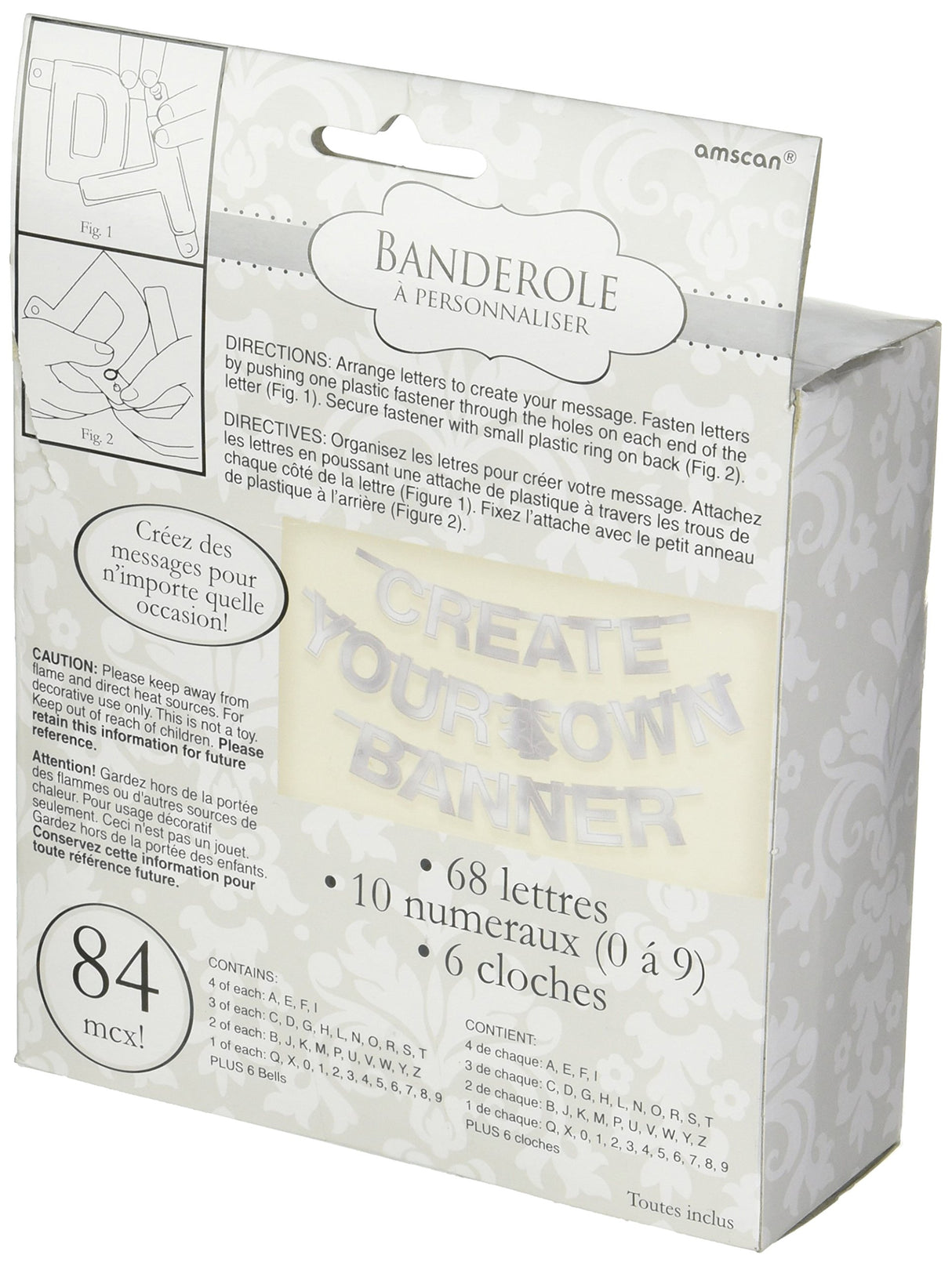 84 piezas, hecha de papel de aluminio, boda, por Amscan