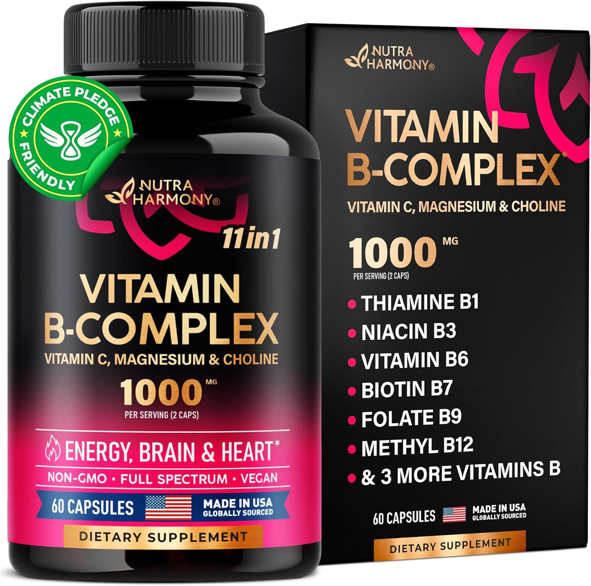 Suplemento Complejo de vitamina B – Complejo B 11 B1, B2, B3