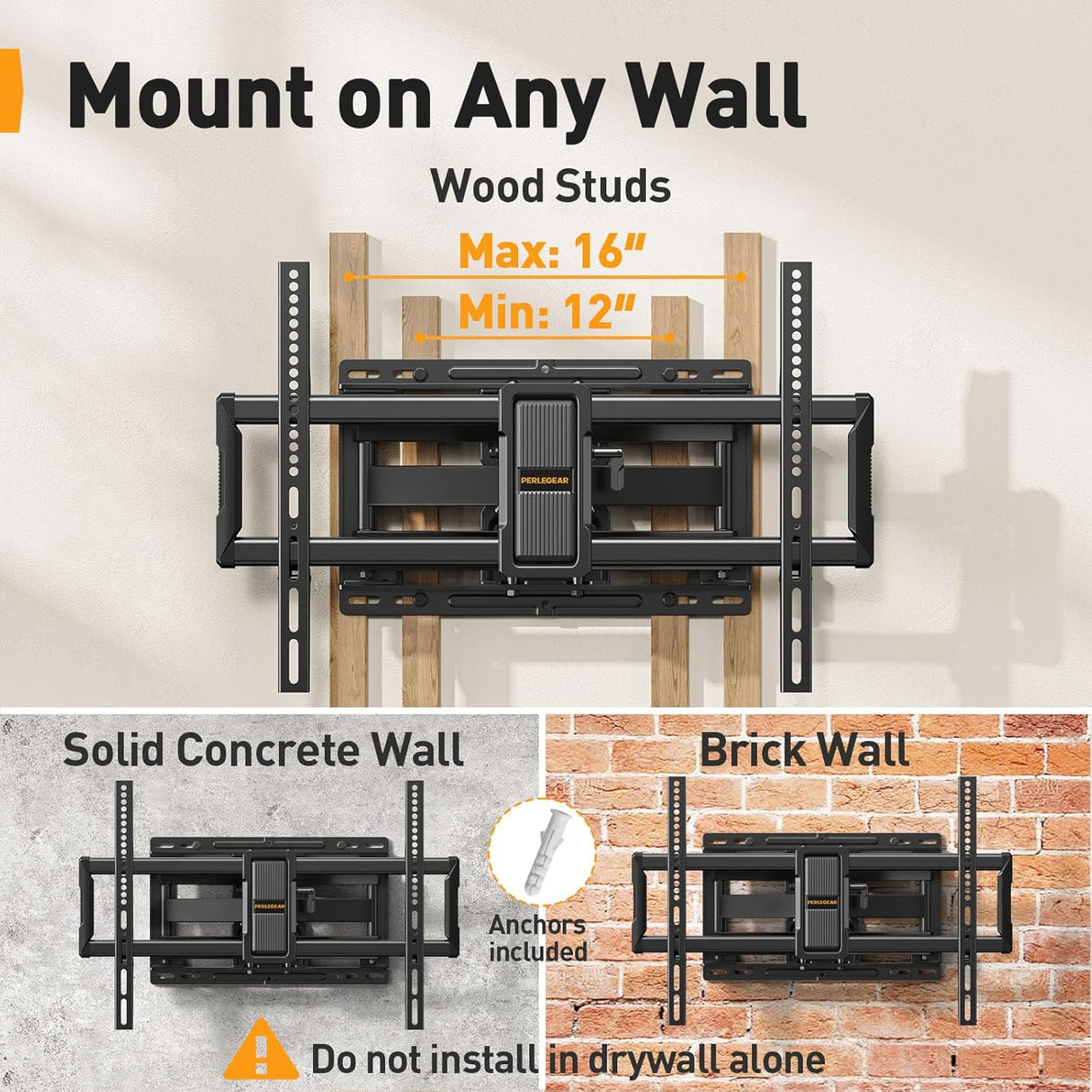 Soporte de Pared Perlegear para TV 40-86 Max VESA 600 PGLF15