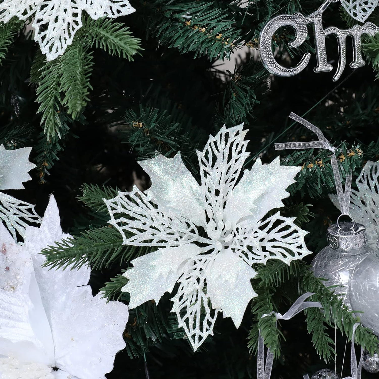 Flores Poinsettia Artificial 16 Pcs - Wironlst, Decoración Navideña