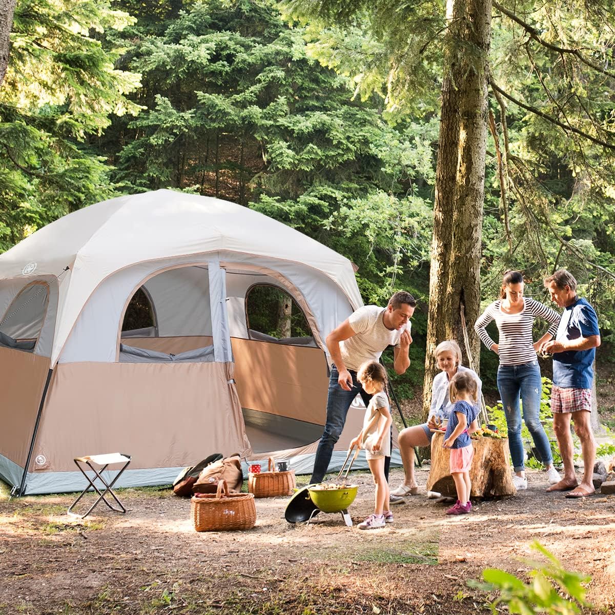 Tienda UNP: Carpa familiar 6 personas, impermeable y fácil montaje