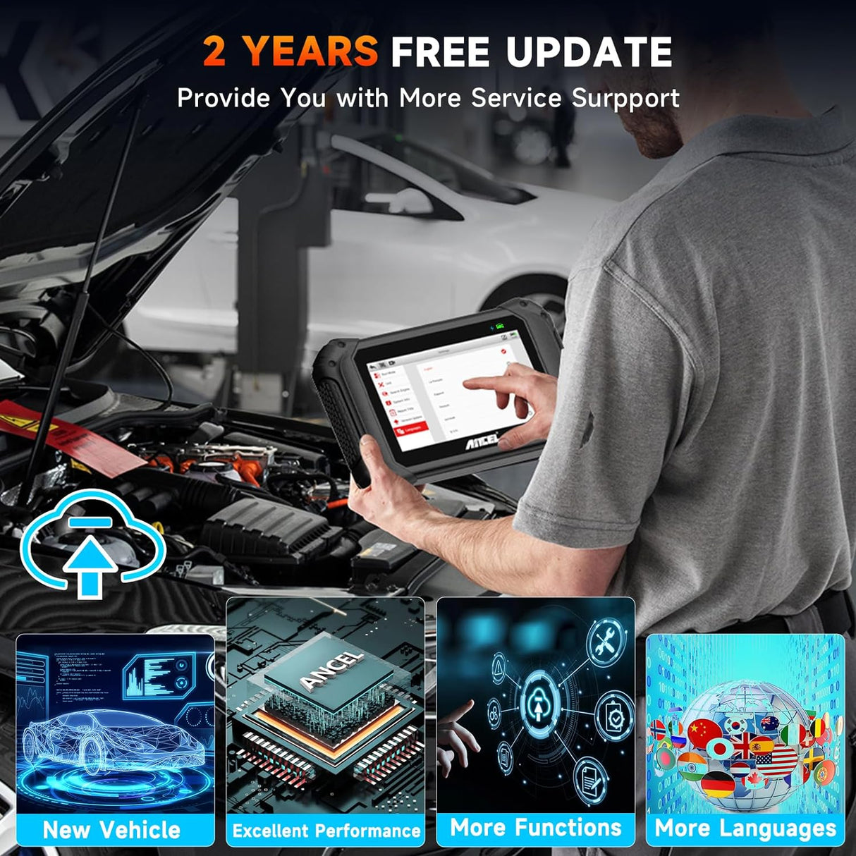 Escáner bidireccional de 7 pulgadas OBD2 AL-V5BT ANCEL