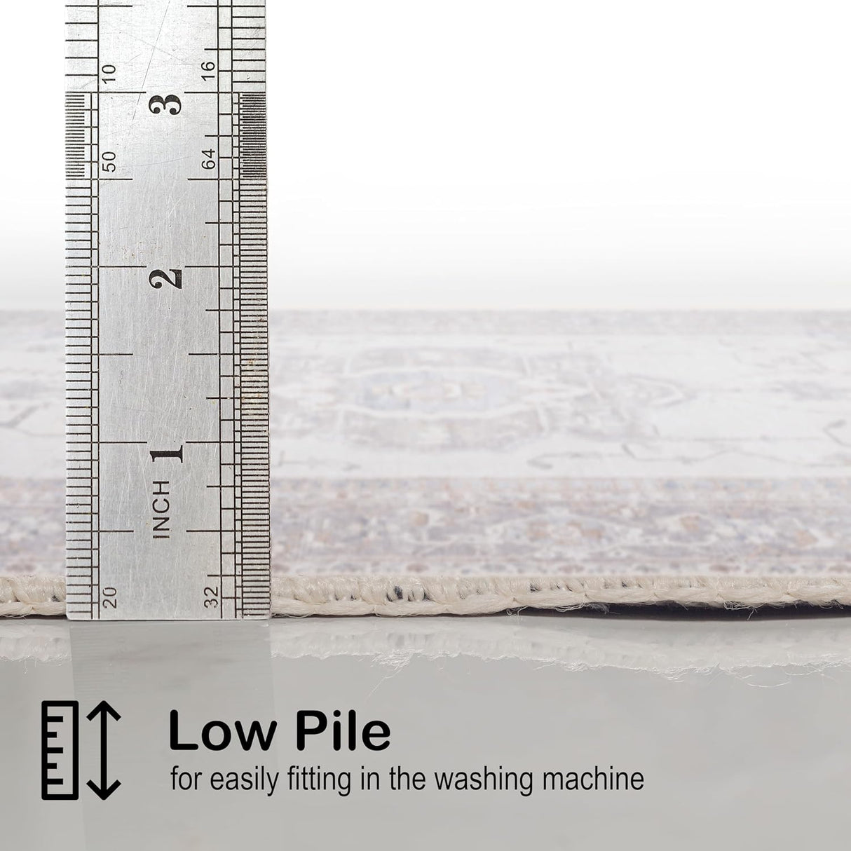 Alfombra Lavable 3x5 Adiva con Antideslizante, Vintage, 3'x5