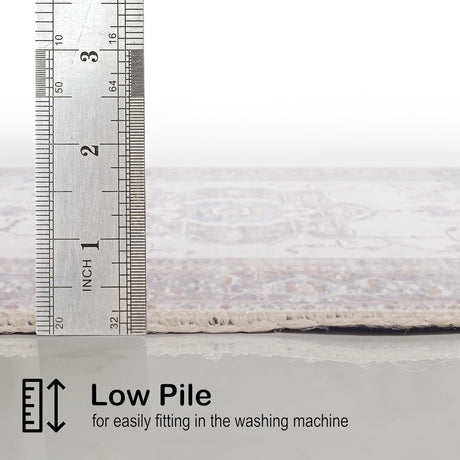 Alfombra Lavable 3x5 Adiva con Antideslizante, Vintage, 3'x5