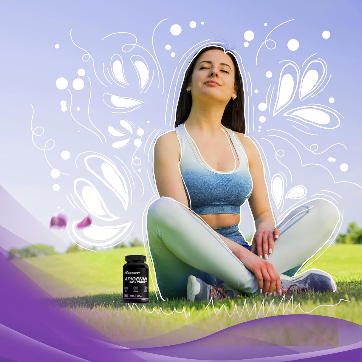 Suplemento de apigenina de 100 mg de extracto de manzanilla